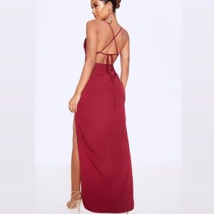 PLT Burgundy Cross Back Dress